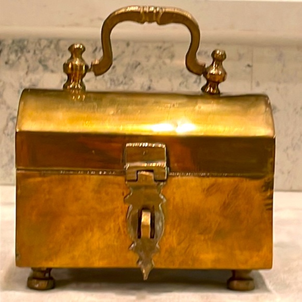 Jewelry Box Handmade Solid Brass Vintage Made in Isca India Functional Catch EUC - Picture 5 of 10